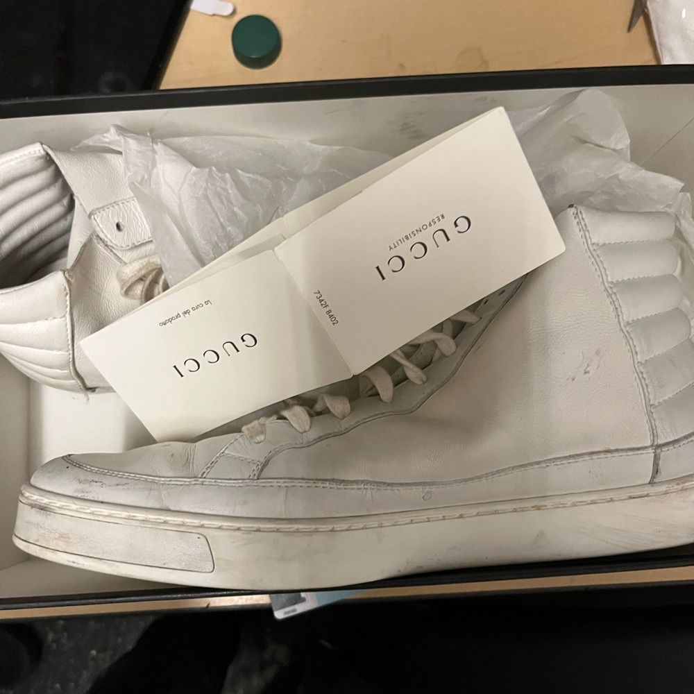 Gucci Men's Cream High-Top Sneakers